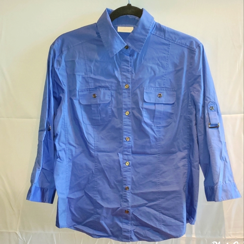New York & Co Stretch 3/4 sleeve button down blouse